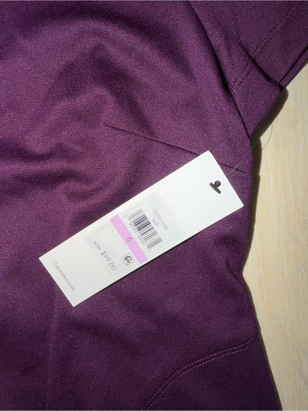 Calvin Klein Short-Sleeve Sheath Dress in Plum NWT - Picture 3 of 3